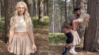 CREAMPIE IN THE FOREST • pounding a cutie until her legs shake