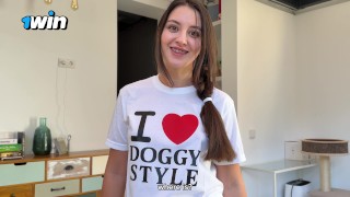 I Seduced My Step Sis When She Wearing "I Love Doggystyle" T-Shirt And Missionary Cum Inside Her!